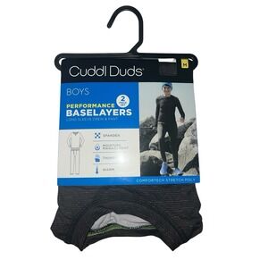 Cuddl Duds Boys Medium 2 Piece Set Performance Baselayers NEW comfort Stretch